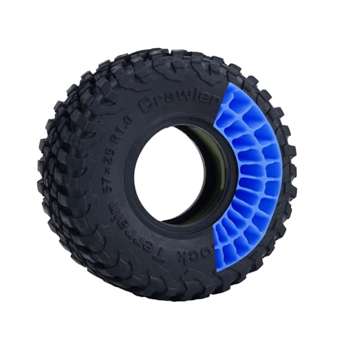 DJX 4PCS 1.0 Inch Tire Inserts Silicone Rubber Insert Foam Waterproof for 56-58mm*22-24mm 1.0'' Tire (Blue) - color: Blue