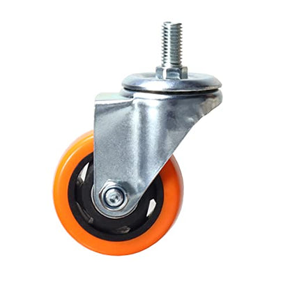 Heavy Duty Swivel Wheels, 3 Inch Yellow PVC Casters with Metric Stem M12-1.75x25mm Double Brakes Castors Safety Wheels up to 1200 Lbs/Set for Industry and Furniture Set of 4 - style: 3 Inch No Brake