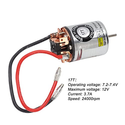 Generic 540 Brushed Motor, Iron with External Replaceable Carbon Brush, High Torsion Strong Magnetic Force for RC Climbing Car Axial Scx10 1/10 Refitting (17T) - size: 17T