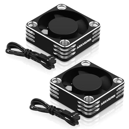 2Pack RC Car Motor Cooling Fan Heatsink 28000RPM Brushless ESC Cooling Fan for RC Car 1/8 1/10 540 550 Motor (Black+Silver) - color: Black Sliver 2pack