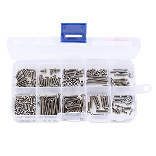 INJORA Screws Pins Nuts M1.6 M2 M2.5 Grade 12.9 Stainless Steel Hex Screws Hardware Kit for TRX4M 1/18 RC Crawler Car