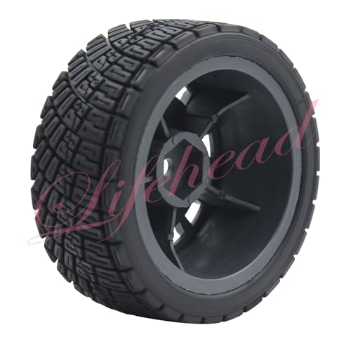 Lifehead 67mm RC On-Road Rally Car Tires and Wheels for 1/10 RC On-Road Touring Drift Car HSP Tamiya XV01 TT01 TT02B HPI Kyosho FAZER MK2 /12mm Hex - color: Grey a