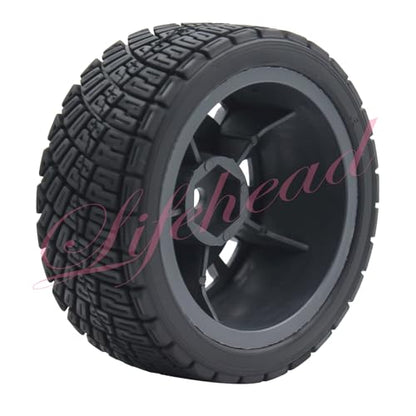 Lifehead 67mm RC On-Road Rally Car Tires and Wheels for 1/10 RC On-Road Touring Drift Car HSP Tamiya XV01 TT01 TT02B HPI Kyosho FAZER MK2 /12mm Hex - color: Grey a