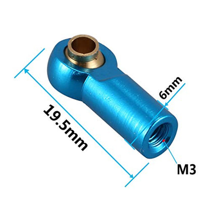 10PCS ShareGoo Aluminum M3 Tie Rod End Ball Joint Link Ball Head Holder Compatible with Tamiya HSP Traxxas Axial SCX10 1/10 RC Car Truck Buggy Crawler