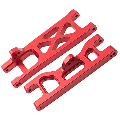 ShareGoo Aluminum Alloy Front & Rear Lower Suspension A-Arms Set Upgrades Part Compatible with Horizon ECX 1/10 2WD Ruckus Axe Brutus Circuit AMP MT/DB Crush RC Car Buggy Tuck (Red) - color: Red