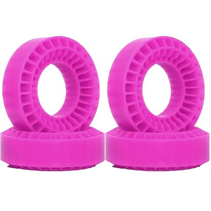1.0 RC Silicone Rubber Insert Foam Fit 58-64mm 1/24 Crawler Wheels Tires Super Soft Waterproof 55 x 20mm for 1:24 1:18 Crawler Car Traxxas TRX4M SCX24 FCX24 AX24 Upgrades 4PCS (Purple) - color: Purple