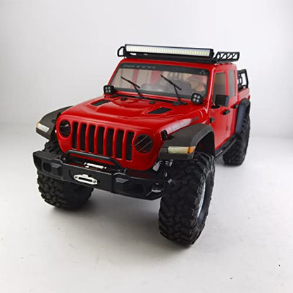 RCLIONS Stainless Steel RC Roof Rack with LED Light Bar for Axial SCX10-III AXI03007 1/10th RC Crawler Truck Car