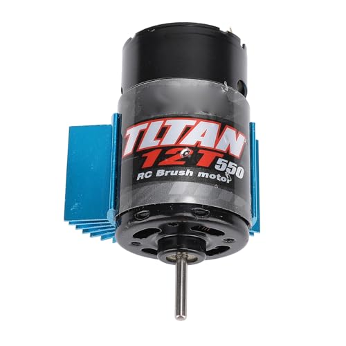 Alomejor 550 RC Car Motor, Brushed Motor with Cooling Fan and Heat Sink for Axial SCX10 HPI JL 90046 Slash 1:10 RC Crawler (12T) - size: 12T
