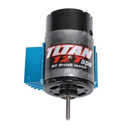Alomejor 550 RC Car Motor, Brushed Motor with Cooling Fan and Heat Sink for Axial SCX10 HPI JL 90046 Slash 1:10 RC Crawler (12T) - size: 12T