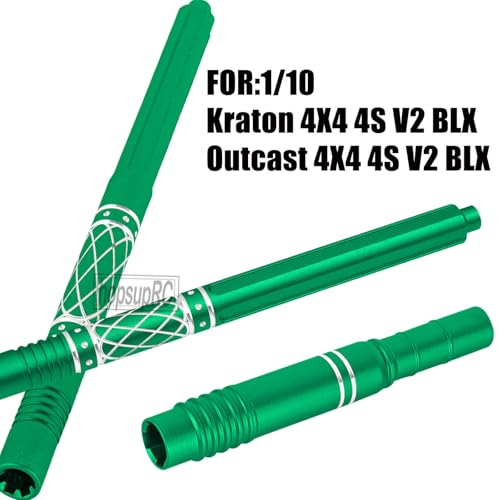 Upgrades Part Aluminum Center Slider Driveshafts Center Drive Shaft for 1/10 Kraton&Outcast 4X4 4S V2 BLX,Axles CVD Hops Up(Green) - color: Green(for 1/10)