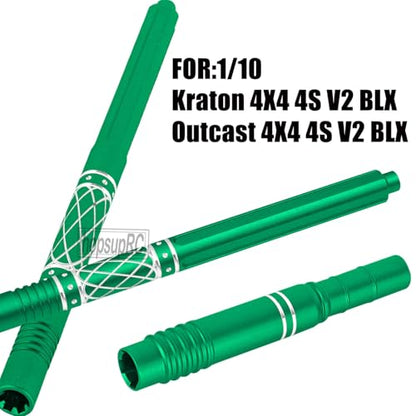 Upgrades Part Aluminum Center Slider Driveshafts Center Drive Shaft for 1/10 Kraton&Outcast 4X4 4S V2 BLX,Axles CVD Hops Up(Green) - color: Green(for 1/10)