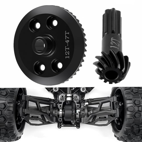 Steel Front Diff Gears for Tra-xxas 1:16 Mini Maxx/Slash/XRT VXL 3S | Monster Truck Upgrades RC Spiral Cut Differential Gear Sets - style: Front Diff Gear Set