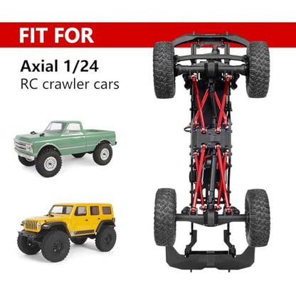 High Clearance Chassis Links Set for SCX24 Bronco JLU C10 AXI00001 AXI00002 Axial 1/24 RC Crawler Car (Red) - color: Red