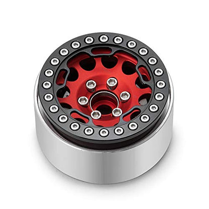 Aluminum Alloy RC Beadlock Wheel Rim Replacement Ring for 1:10 Crawler RC Car 1.9" Wheels/Rims-Pack of 4pcs (Matte Black) - color: Matte Black