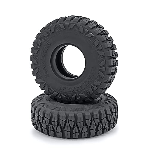 4Pcs 1.0" Crawler Tires Soft Rubber Tires 62mm, b | For 1:18 TRX4M, For 1:24 Axial SCX24 Deadbolt Bronco, RC Crawler Car - style: b