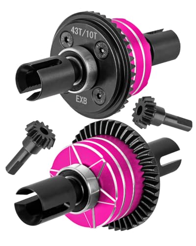 RC 43T/10T Front&Rear Diff Gear Differential Upgrades Part for 1/8 Kraton,Outcast,Notorious,Talion 6s BLX/EXB,1/7 Big Rock,Fireteam,Mojave 6s BLX,Pink - color: Pink-(upgrades）