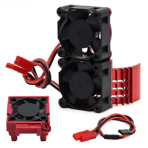 ESC/Motor Cooling Fan Heatsink Set RC Parts for TRAXXAS VXL-3S Slash/Rally/Bandit/Stampede 2WD 4WD RC Car (Red) - color: Red