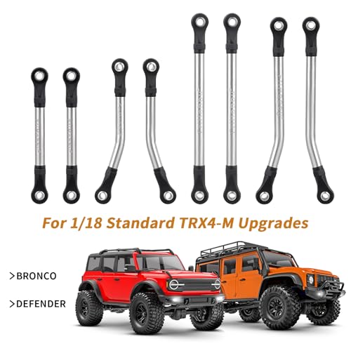 High Clearance Link Set Steel Lift Kit 50g for Traxxas TRX4M Defender Bronco Chassis Upgrades 1/18 RC Crawler Accessories, 8PCS