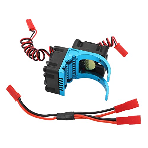 Sonew RC Motor Heatsink Cooling Fan Combo with Dual Fans and Aluminum Alloy for 550 3650 3660 3670 3674 Motors 36mm Diameter Red (Blue) - color: Blue