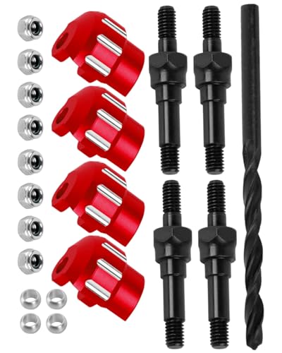 Shock Standoff Set&Shock Cap Protector Upgrade Parts for 1/8 KRATON/NOTORIOUS/OUTCAST/TYPHON 6S BLX,1/7 INFRACTION/MOJAVE/FIRETEAM 6S BLX.Shock Absorber Bracket Screw&Shock Cap.Red - color: Red (for1/7 1/8)