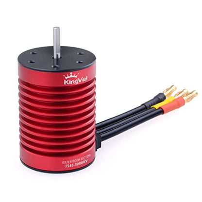 KingVal Replacement F540 3000KV Waterproof Brushless Motor Shaft 3.175mm with 45A Brushless ESC Combo Compatible with 1/10 RC Car