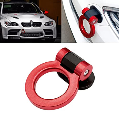 x xotic tech JDM Track Racing Style Bumper Trailer Tow Hook Ring Decoration Sticker Universal Fit All Car Truck SUV, Red - color: Red