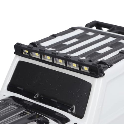 RC Car Body Shell, Polycarbonate Replacement Cover with LED Roof Lights, 27 X 10 X 9 Cm, Pressure Printed Truck Body for 1:16 Scale SCY16103PRO Off Road Racing (White) - color: White