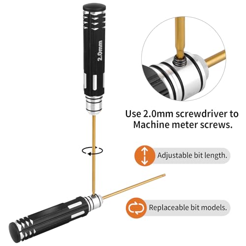 4PCS RC Hex Screwdriver Hex Drivers 1.5mm 2.0mm 2.5mm 3.0mm with Cross Wrench RC Hobby Tool Set for RC Car Airplane Boat 3D Printer