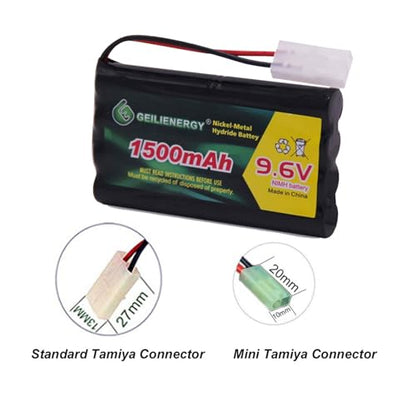 9.6V 1500mAH Ni-MH Battery Pack Replacement for RC Car, Robots and OTC Genisys 239180 & EVO Scanner +USB Charger (1 Pack)