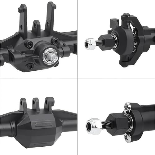 TRX4M Axles Complete Set- TRX4M Front & Rear Straight Axle Assembly Direct Fit for TRX-4M 1/18 RC Crawler (Fits Bronco/F150) - OEM Replacement & Upgrade Parts (Differential Cover-1) - style: Differential cover-1