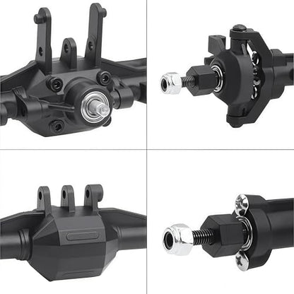 TRX4M Axles Complete Set- TRX4M Front & Rear Straight Axle Assembly Direct Fit for TRX-4M 1/18 RC Crawler (Fits Bronco/F150) - OEM Replacement & Upgrade Parts (Differential Cover-1) - style: Differential cover-1