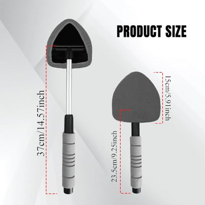 Windshield Cleaning Tool, Car Window Cleaner Tool, Vehicle Window Cleaning Kit with Extendable Handle & 4 Washable Microfiber Pad, Auto Interior Exterior Glass Wiper Cleaner for Office Home