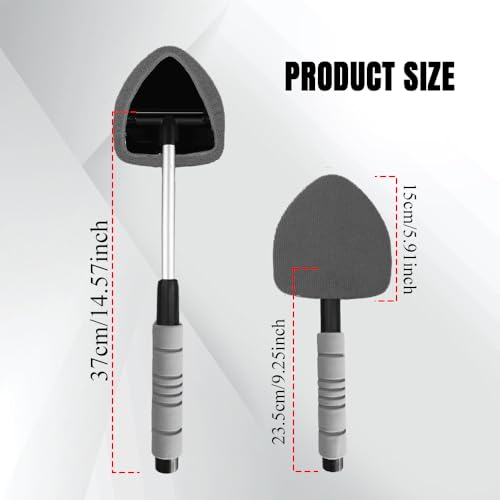 Windshield Cleaning Tool, Car Window Cleaner Tool, Vehicle Window Cleaning Kit with Extendable Handle & 4 Washable Microfiber Pad, Auto Interior Exterior Glass Wiper Cleaner for Office Home