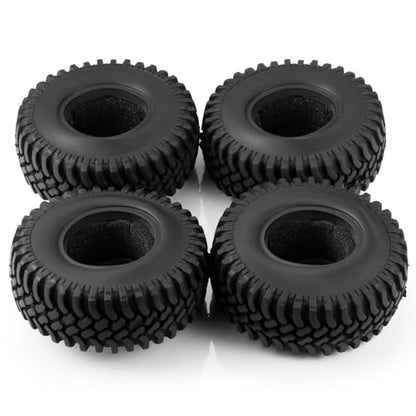 RC Tires 1.9inch 4Pcs RC Rubber Wheel Tyre 100mm | With Foam Insert, For 1/10 Axial SCX10 TRX4 D90, RC Crawler Car