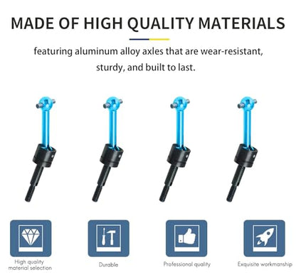 GoolRC 4PSC RC Drive Shaft, Tamiya Upgrades Drive Shaft Metal Universal CVD Drive Shaft Dogbone Joint Replacement for Tamiya TT01 TT02 1/10 Remote Control Car - color: Blue