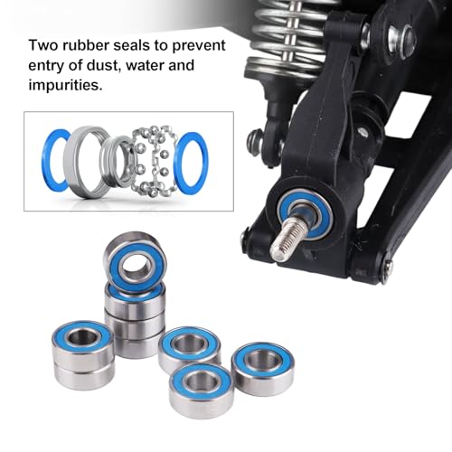 RC Ball Bearings RC Wheel Hub Bearings Double Rubber Sealed Compatible with Traxxas Slash Rustler Stampede 4x4 VXL 4-Tec 2.0 Replace Part 5116 (10-Pack) (5x11x4mm) - size: 5x11x4mm
