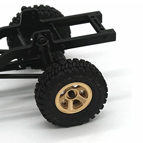 4Pcs 1.3 Inch Beadlock Wheel Rims for FCX24 1/18 1/24 Scale Crawler Car, Aluminum Alloy Brass Weighted Wheel Hub, Easy to Install and Disassemble, Metal Beadlock Wheels Rims