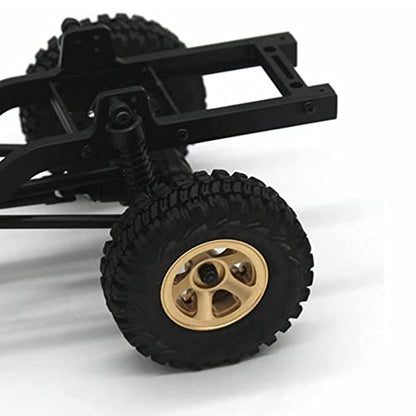 4Pcs 1.3 Inch Beadlock Wheel Rims for FCX24 1/18 1/24 Scale Crawler Car, Aluminum Alloy Brass Weighted Wheel Hub, Easy to Install and Disassemble, Metal Beadlock Wheels Rims