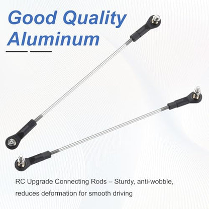MECCANIXITY 4Pcs Adjustable Turnbuckles Camber Link, 144-154mm Turnbuckle Rod Steering Servo Linkage with M3 Ball Head Rod Ends for RC Car Replace Parts - size: 144-154mm