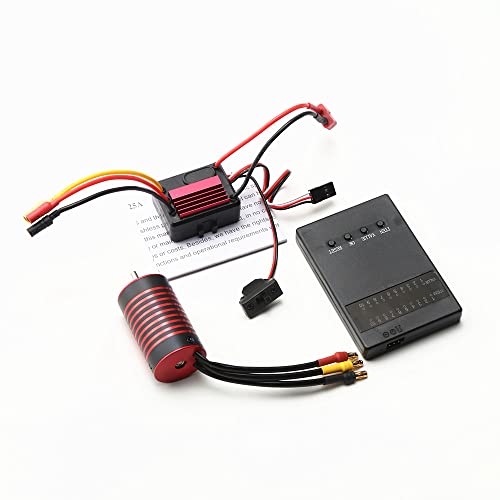 GoolRC Waterproof 2838 5800KV Brushless Motor & 35A Brushless ESC & Programming Card Replacement for 1/14 1/16 SCY HSP Trax4 HPI Remote Control Car Truck - size: 5800KV