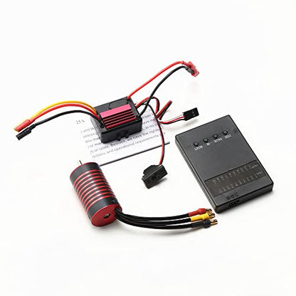 GoolRC Waterproof 2838 5800KV Brushless Motor & 35A Brushless ESC & Programming Card Replacement for 1/14 1/16 SCY HSP Trax4 HPI Remote Control Car Truck - size: 3700KV