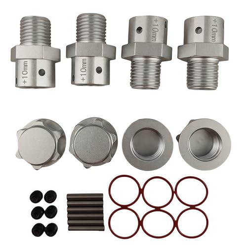 10mm Extended Wheel Hex Hub Set for ARRMA Kraton Mojave Infraction 6S (Silver) | Aluminum,1/8,1/7,Outcast,Big Rock,Felony,Limitless,Upgrade Parts,CNC Machined,High Strength - color: Silver