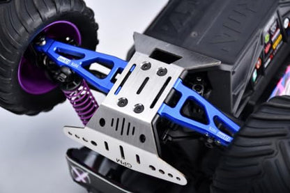 GPM Stainless Steel Front/Rear Chassis Skid Plates 1mm for ARRMA 1/16 Quake Grom Gorgon Grom RC Crawler, Undercarriage Armor Upgrade Parts