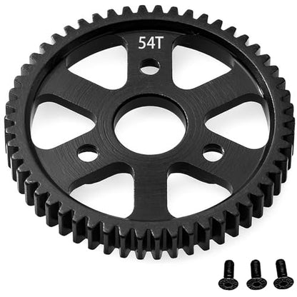 32P Spur Gear, 54T 0.8 Metric Pitch, Compatible with 32P, Hardened Steel 54 Tooth 0.8M Spur Main Gear for 1/10 TRAXXAS Ford Rustler Slash Stampede 4X4 Summit T-Maxx E-REVO Jato Arrma, Replace #3956 - size: M0.8-Spur Gear-54T
