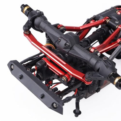 Hobbypark Aluminum Steering Rod Tie Links High-Tightening Linkage for Axial SCX24 Gladiator Bronco C10 JLU Deadbolt B17 1/24 RC Crawler (Red) - color: Red