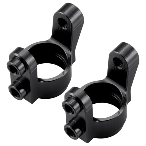 2PCS RC Aluminum Universal Front Rear Steering Knuckles Carrier Blocks Steering Cup Compatible with 1/10 Cero Ultra On Road Touring RC Car Upgrades (Black) - color: Black