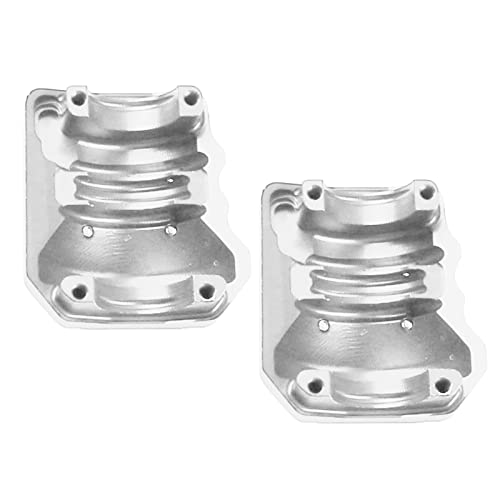 2Pcs ShareGoo Aluminum Alloy Front Rear Axle Differential Cover 15g Diff Cover Case Compatible with Traxxas TRX-4 1/10 RC Crawler Car (Silver) - color: Silver