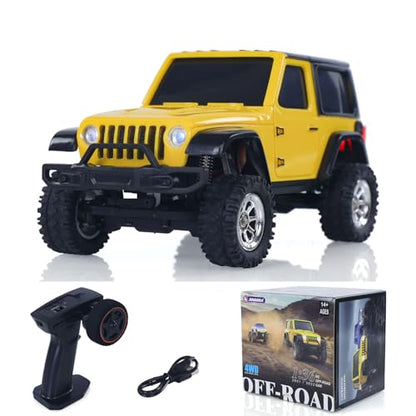 US in Stock, 2.4G 1/36 Remote Control Rock Crawler 3601 RC Off Road Car 4×4 RTR Model Vehicle Light Lipo Battery Radio Mini Toy Hobby Grade Model for Christmas Birthday Gift - color: 3601-yellow