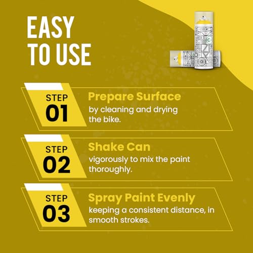 Spray.Bike Spray Paint - Chicago Yellow | Designed Mainly for Bicycles | Multi-Use Acrylic Spray Paint for Metal, Plastic | High Coverage Bike Paint, 400ml - color: Chicago Yellow - 400ml