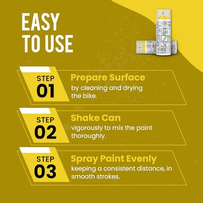 Spray.Bike Spray Paint - Chicago Yellow | Designed Mainly for Bicycles | Multi-Use Acrylic Spray Paint for Metal, Plastic | High Coverage Bike Paint, 400ml - color: Chicago Yellow - 400ml